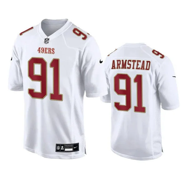 Football Jersey For Team Event Custom Orders-Men's San Francisco 49ers #91 Arik Armstead White Fashion Limited Football Stitched Game Jersey