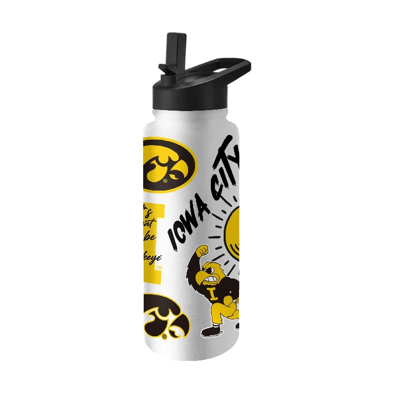 Team Mug For Tournament Merchandise-Iowa 34oz Native Quencher Bottle