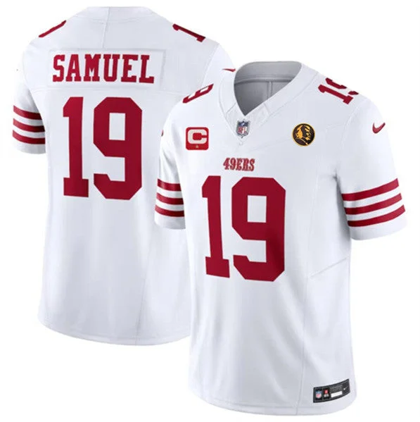 Football Jersey For Special Edition Fan Gear-Men's San Francisco 49ers #19 Deebo Samuel White 2023 F.U.S.E. With 1-star C Patch And John Madden Patch Vapor Limited Football Stitched Jersey