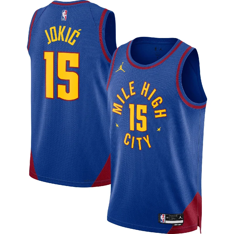 Basketball Jersey For Fundraising Campaigns-Nikola Jokic Denver Nuggets Jordan Brand Unisex Swingman Basketball Jersey - Statement Edition - Blue