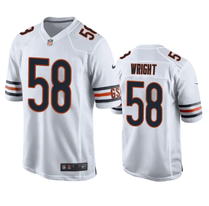 Football Jersey For Youth Fan Recognition-Men's Chicago Bears #58 Darnell Wright White Stitched Football Game Jersey