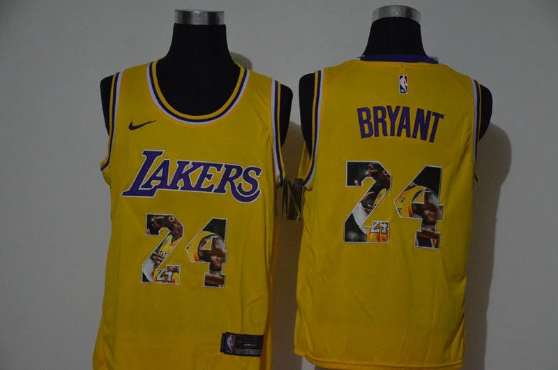 Basketball Jersey For School Fundraisers-Lakers 24 Kobe Bryant Yellow Swingman Fashion Basketball Jersey