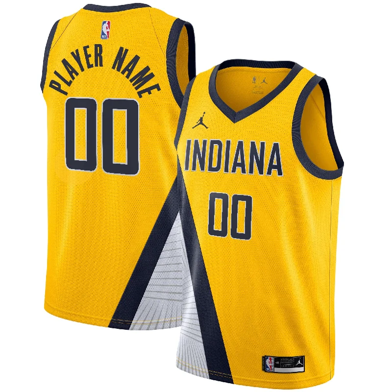 Basketball Jersey For Special Event Merchandise-Indiana Pacers Jordan Brand Swingman Custom Basketball Jersey - Statement Edition - Gold