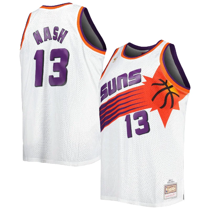 Basketball Jersey For Custom Team Portraits-Steve Nash Phoenix Suns Big & Tall Hardwood Classics 1996/97 Swingman Basketball Jersey - White