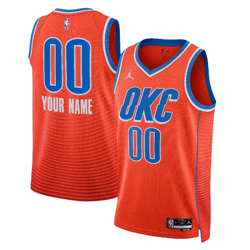 Basketball Jersey For Special Events-Oklahoma City Thunder Jordan Brand Unisex 2022/23 Swingman Custom Basketball Jersey - Statement Edition - Orange