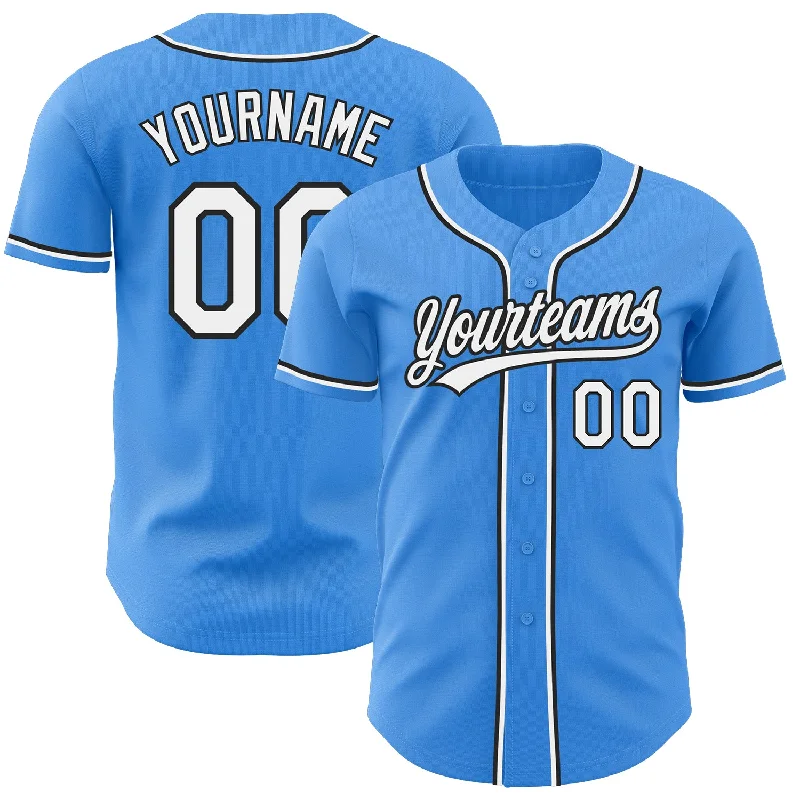 Baseball Jersey For Team Spirit Merchandise-Custom Electric Blue White-Black Authentic Baseball Jersey