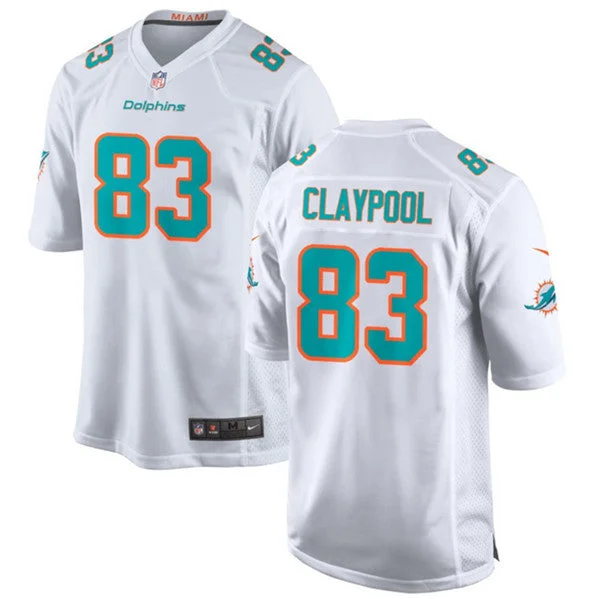 Football Jersey For Custom Team Orders-Men's Miami Dolphins #83 Chase Claypool White Football Stitched Game Jersey