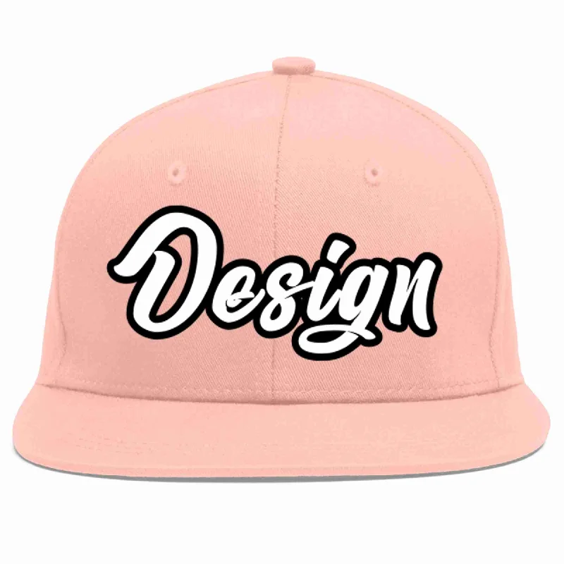 Baseball Cap For Limited Edition Designs-Custom Pink White-Black Flat Eaves Sport Baseball Cap Design for Men/Women/Youth