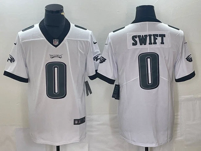 Football Jersey For Softball Fan Gear-Men's Philadelphia Eagles #0 D'Andre Swift White Vapor Limited Football Stitched Jersey