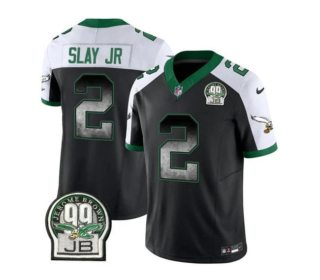 Football Jersey With Player Signature Embroidery-Men's Philadelphia Eagles #2 Darius Slay JR Black/White 2023 F.U.S.E. Throwback Vapor Untouchable Limited Football Stitched Jersey