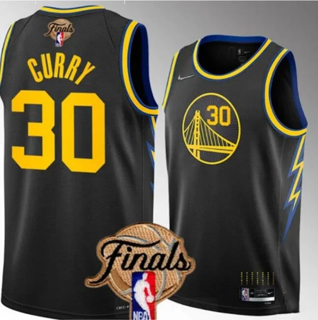 Basketball Jersey With Custom Fan Graphics-Warriors 30 Stephen Curry Black 2022 Finals Swingman Basketball Jersey