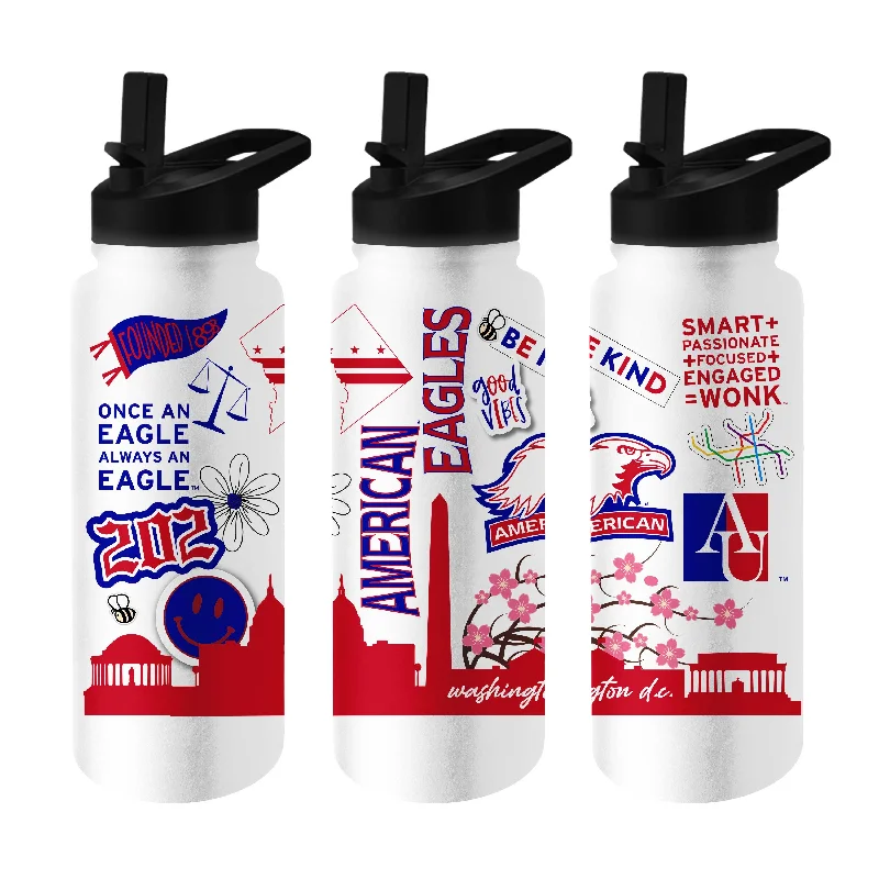 Team Mug With Custom Logo-American University 34oz Native Quencher Bottle