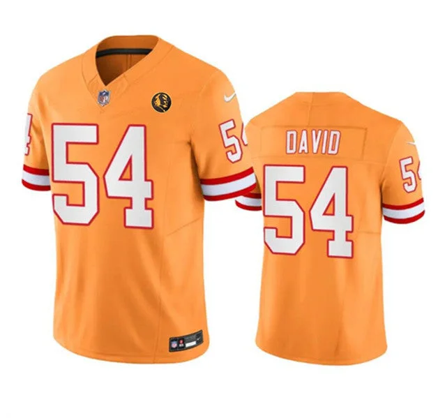 Football Jersey For Special Occasion Custom Orders-Men's Tampa Bay Buccaneers #54 Lavonte David Orange 2023 F.U.S.E. Throwback With John Madden Patch Vapor Limited Football Stitched Jersey