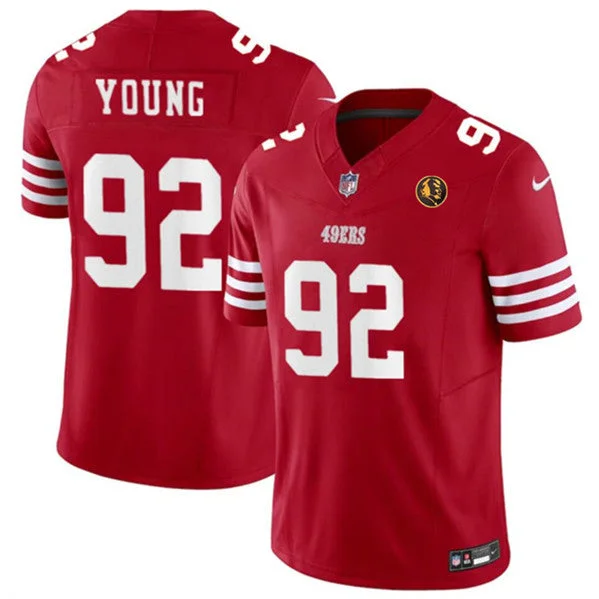 Football Jersey For College Merchandise Sales-Men's San Francisco 49ers #92 Chase Young Red 2023 F.U.S.E. With John Madden Patch Vapor Limited Football Stitched Jersey