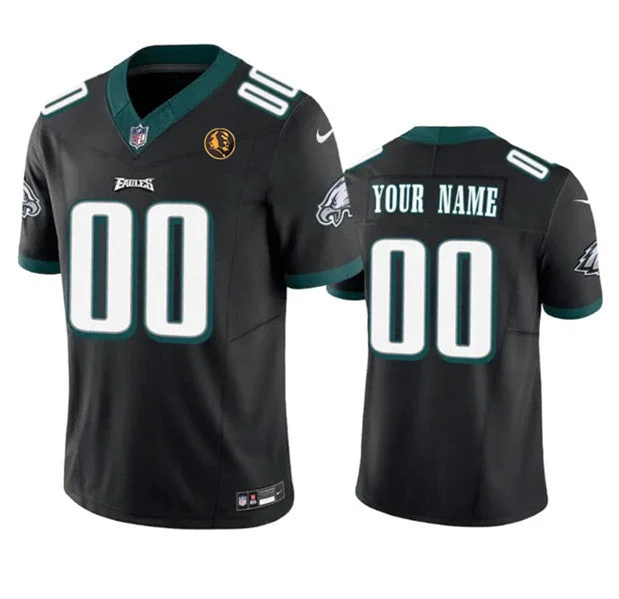 Football Jersey For Custom Player Gear-Men's Philadelphia Eagles Active Player Custom Black 2023 F.U.S.E. With John Madden Patch Vapor Limited Football Stitched Jersey