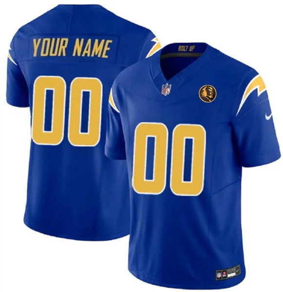 Football Jersey For Professional Fan Apparel-Men's Los Angeles Chargers Active Player Custom Royal 2023 F.U.S.E. With John Madden Patch Vapor Limited Football Stitched Jersey