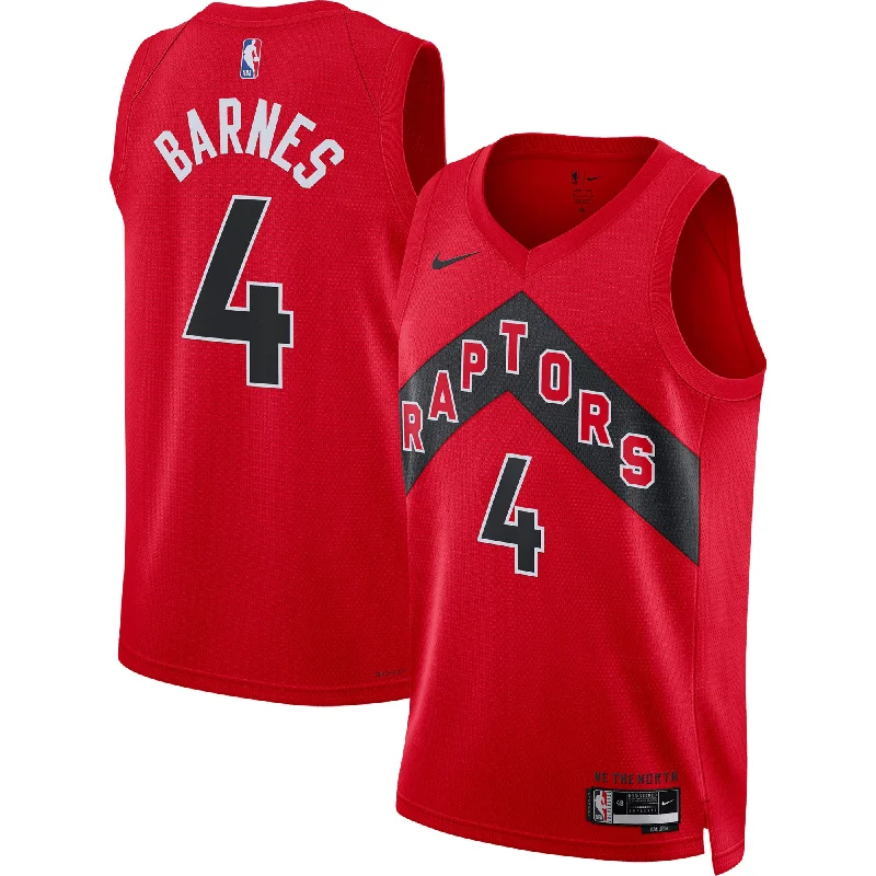 Basketball Jersey For School Teams-Scottie Barnes Toronto Raptors Unisex Swingman Basketball Jersey - Icon Edition - Red