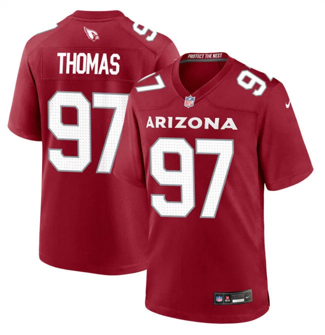 Football Jersey For Custom Team Portraits-Men's Arizona Cardinals #97 Cameron Thomas Red 2023 Football Stitched Game Jersey