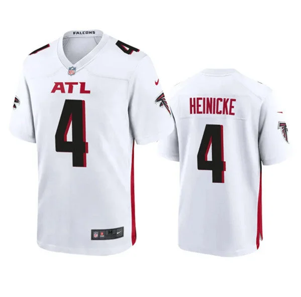 Football Jersey For High School Customization-Men's Atlanta Falcons #4 Taylor Heinicke New White Football Stitched Game Jersey