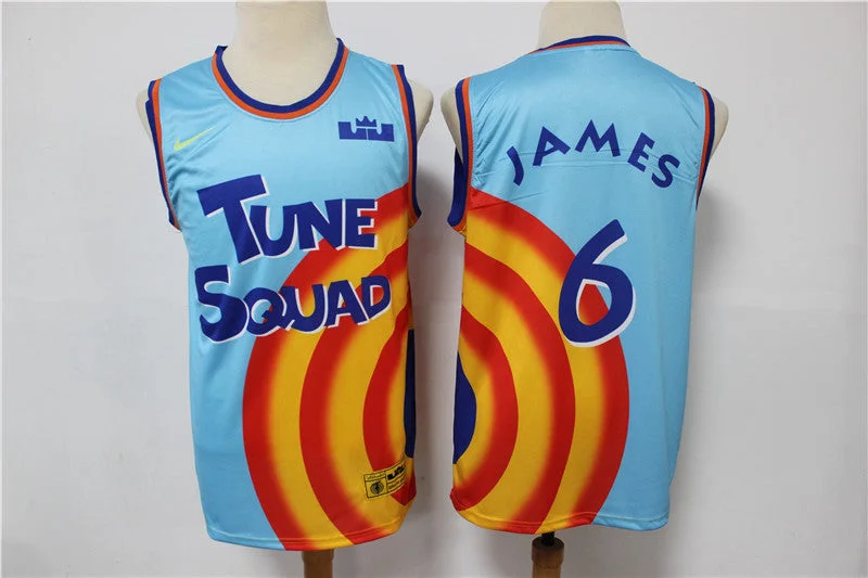 Basketball Jersey For Tournament Team Custom Orders-Tune Squad 6 James Blue Stitched Movie Basketball Basketball Jersey