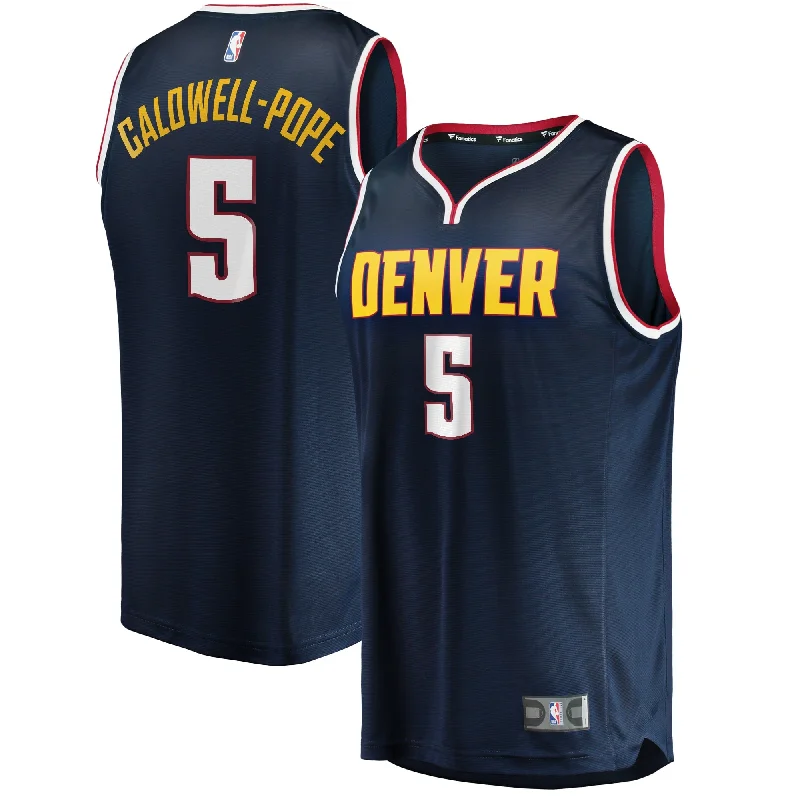 Basketball Jersey For Personalized Game Day Gear-Kentavious Caldwell-pope Denver Nuggets Branded Fast Break Basketball Jersey - Icon Edition - Navy