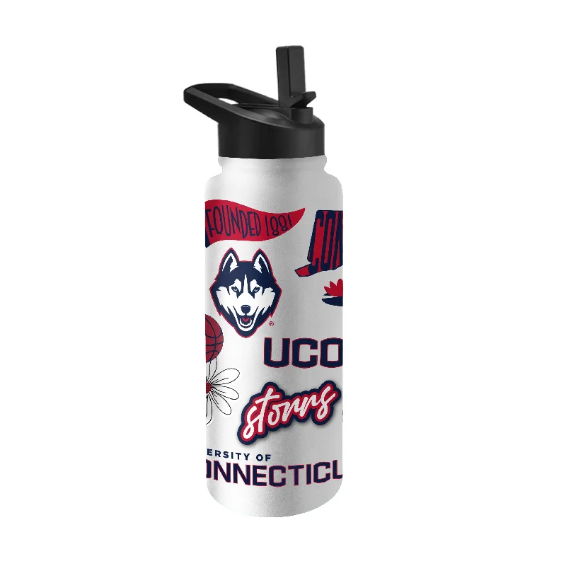 Team Mug With Custom Player Signature-UConn 34oz Native Quencher Bottle