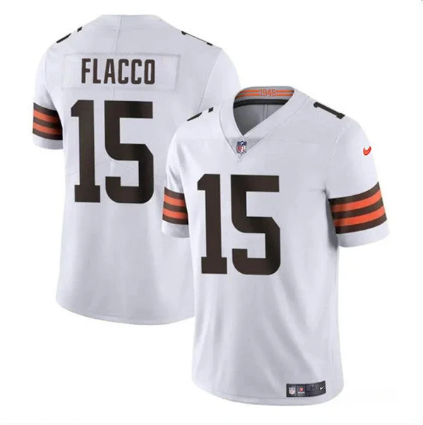 Football Jersey For Fans-Men's Cleveland Browns #15 Joe Flacco White Vapor Untouchable Limited Football Stitched Jersey