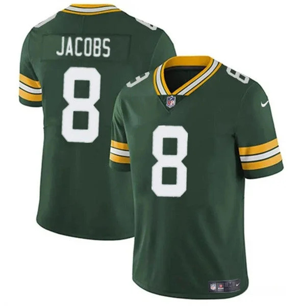 Football Jersey With Custom Graphics-Men's Green Bay Packers #8 Josh Jacobs Green Vapor Limited Football Stitched Jersey