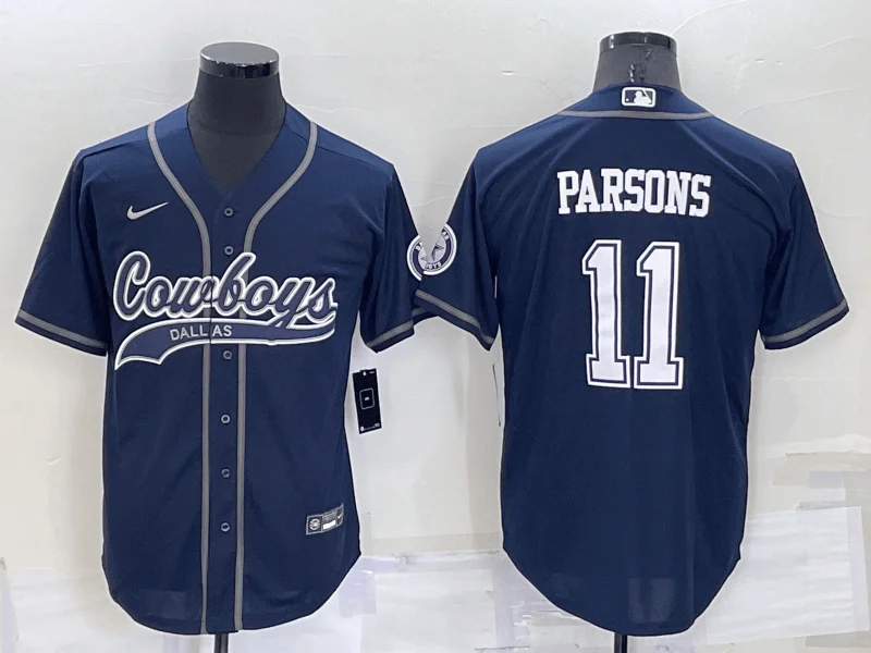 Baseball Jersey For Player And Team Apparel-Men's Dallas Cowboys #11 Micah Parsons Navy Blue Stitched Cool Base Baseball Jersey