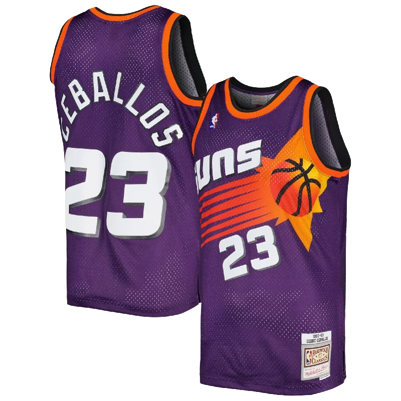 Basketball Jersey For Personalized School Merchandise-Cedric Ceballos Phoenix Suns 1992/93 Hardwood Classics Swingman Basketball Jersey - Purple