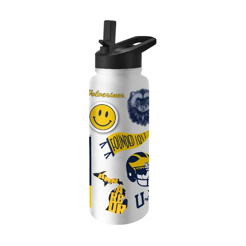 Team Mug For Personalized School Gear-Michigan 34oz Native Quencher Bottle