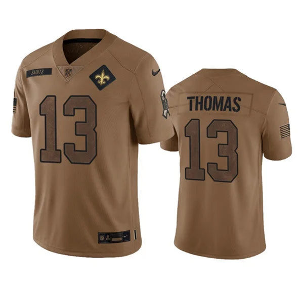 Football Jersey For Custom Designs-Men's New Orleans Saints #13 Michael Thomas 2023 Brown Salute To Service Limited Football Stitched Jersey