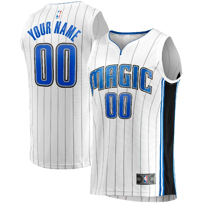 Basketball Jersey For Custom Fan Gear-Orlando Magic Branded Fast Break Custom Basketball Jersey - Association Edition - White