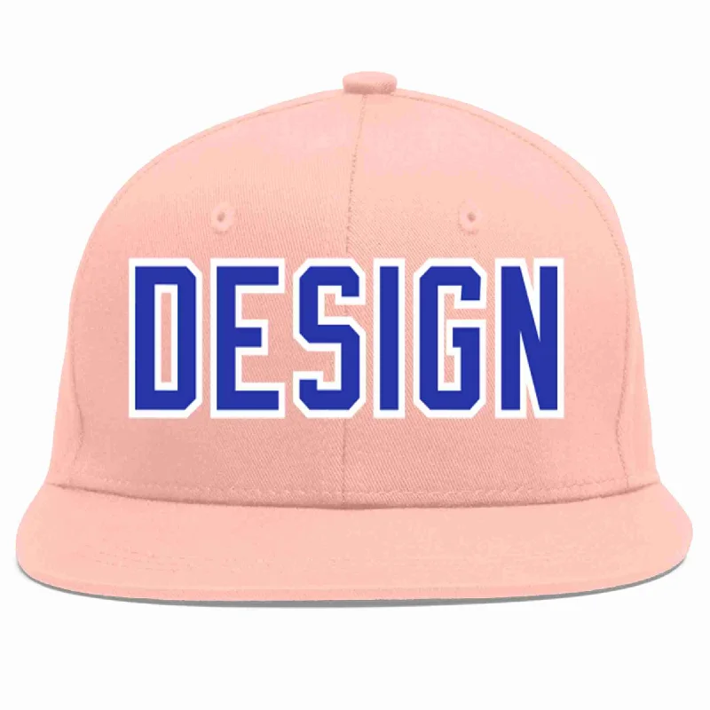 Baseball Cap For Custom Orders And Gifts-Custom Pink Royal-White Flat Eaves Sport Baseball Cap Design for Men/Women/Youth