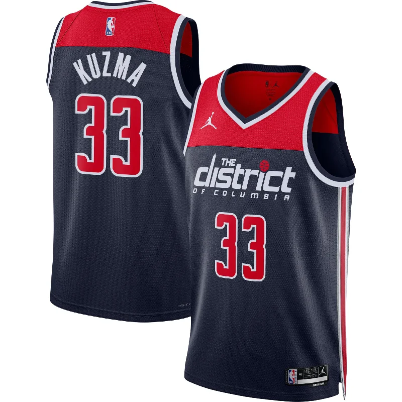 Basketball Jersey For Fan Gear Fundraising-Kyle Kuzma Washington Wizards Jordan Brand Unisex Swingman Basketball Jersey - Statement Edition - Navy