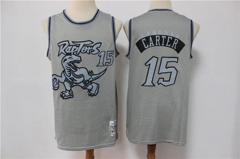 Basketball Jersey For Limited Edition Merchandise-Raptors 15 Vince Carter Gray Hardwood Classics Basketball Jersey