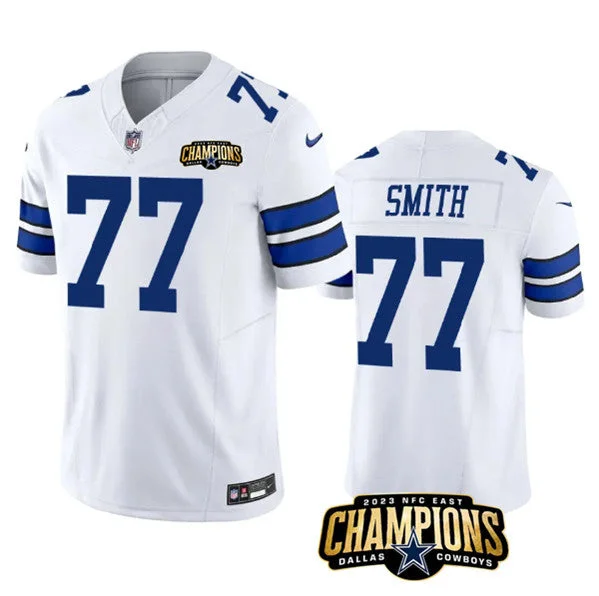 Football Jersey For Promotional Sales-Men's Dallas Cowboys #77 Tyron Smith White 2023 F.U.S.E. NFC East Champions Patch Football Stitched Jersey