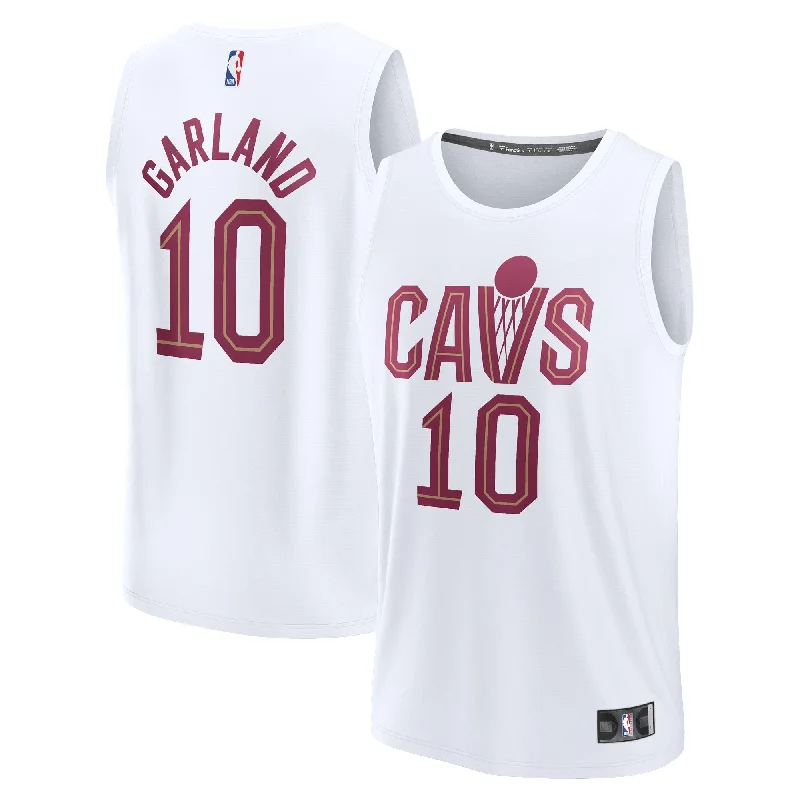 Basketball Jersey For Promotional Team Events-Darius Garland Cleveland Cavaliers Branded Fast Break Player Basketball Jersey - Association Edition - White