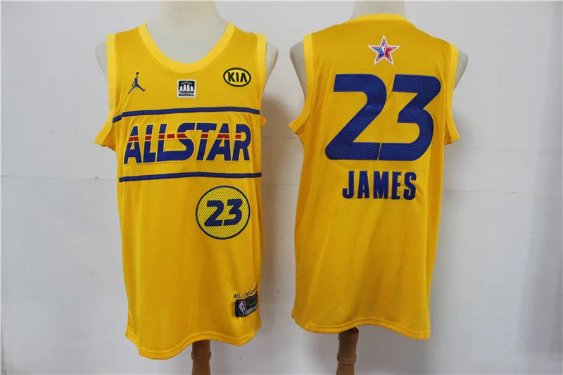 Basketball Jersey For Limited-Time Offers-Lakers 23 Lebron James Yellow 2021 All-Star Jordan Brand Swingman Basketball Jersey