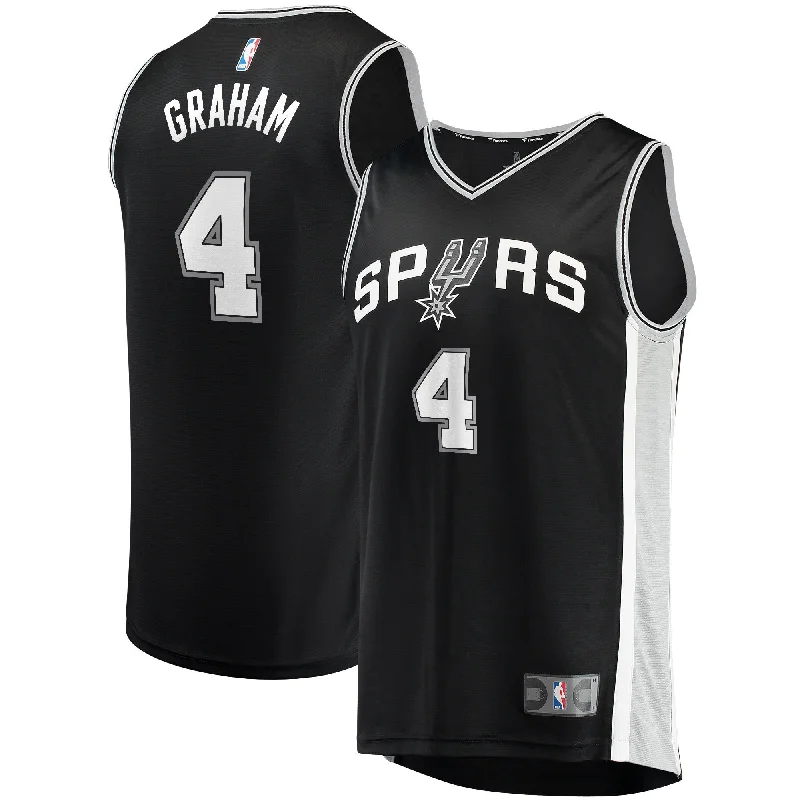 Basketball Jersey For Limited Edition Merchandise-Devonte' Graham San Antonio Spurs Branded Fast Break Player Basketball Jersey - Icon Edition - Black