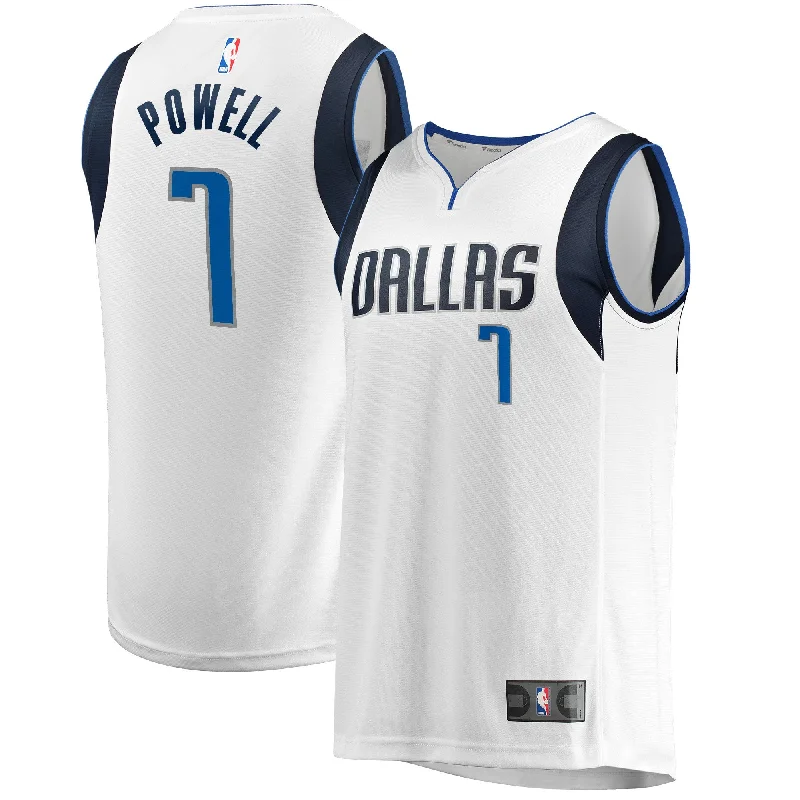 Basketball Jersey For Player And Team Apparel-Dwight Powell Dallas Mavericks Branded Fast Break Player Basketball Jersey - Association Edition - White