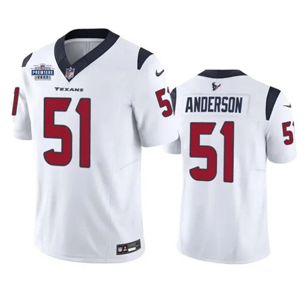 Football Jersey For Player And Team Apparel-Men's Houston Texans #51 Will Anderson Jr. White 2023 F.U.S.E Prem1ere Patch Vapor Untouchable Football Stitched Jersey