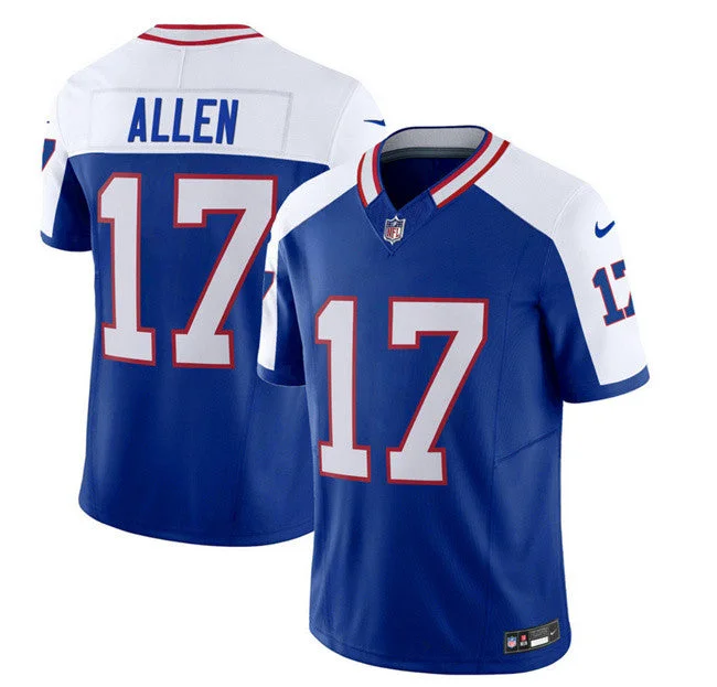 Football Jersey For Personalized Team Merchandise-Men's Buffalo Bills #17 Josh Allen Blue/White 2023 F.U.S.E. Throwback Vapor Untouchable Limited Football Stitched Jersey