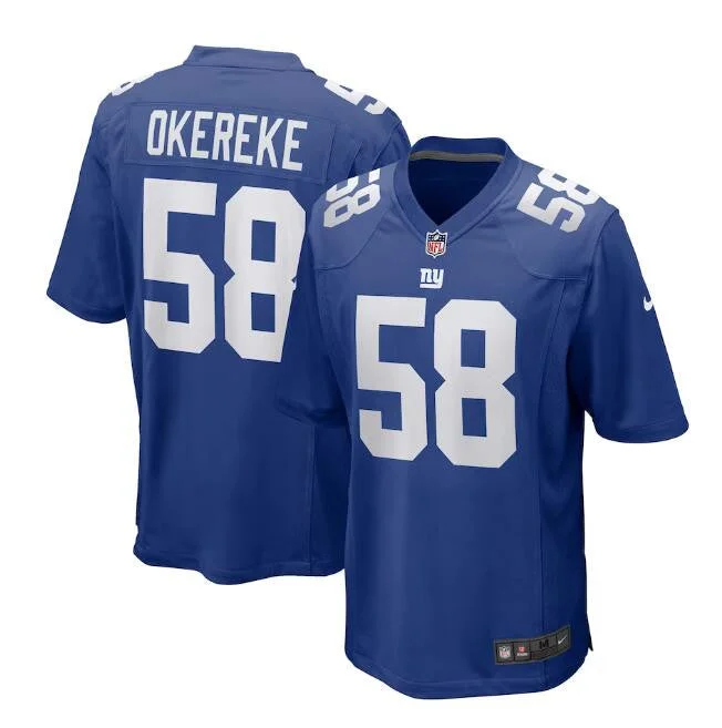 Football Jersey For Professional Game Merchandise-Men's New York Giants #58 Bobby Okereke Royal Football Stitched Game Jersey