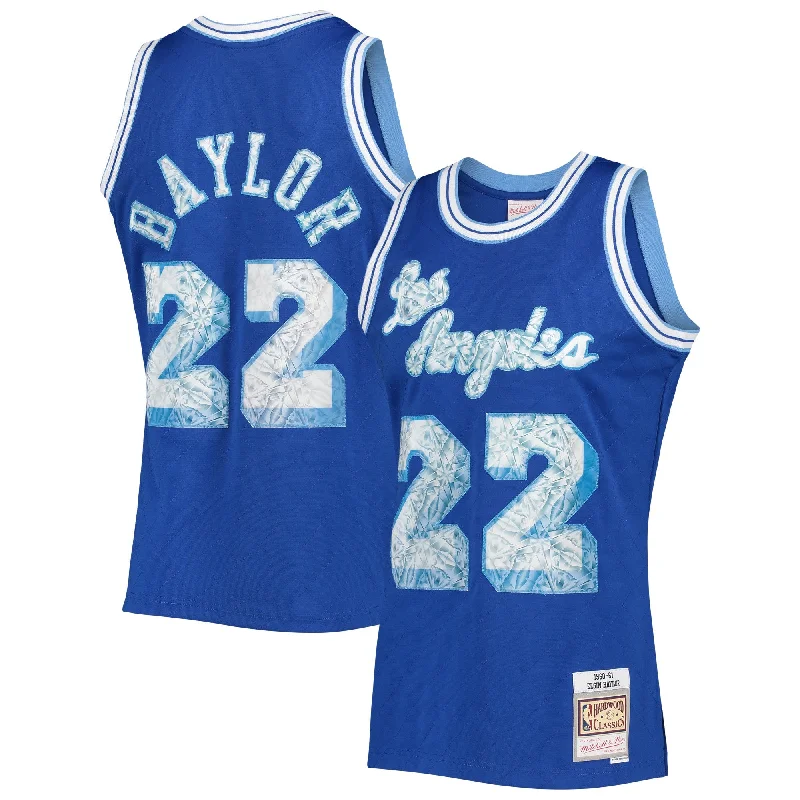 Basketball Jersey For College Fans-Elgin Baylor Los Angeles Lakers 1996/97 Hardwood Classics 75th Anniversary Diamond Swingman Basketball Jersey - Royal