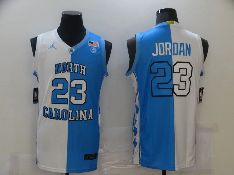 Basketball Jersey With Custom Fan Designs-North Carolina Tar Heels 23 Michael Jordan Black And White Split College Basketball Basketball Jersey