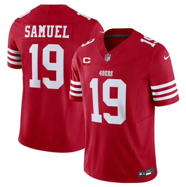 Football Jersey For Sports Apparel-Men's San Francisco 49ers #19 Deebo Samuel Red 2023 F.U.S.E. With 1-Star C Patch Vapor Untouchable Limited Football Stitched Jersey