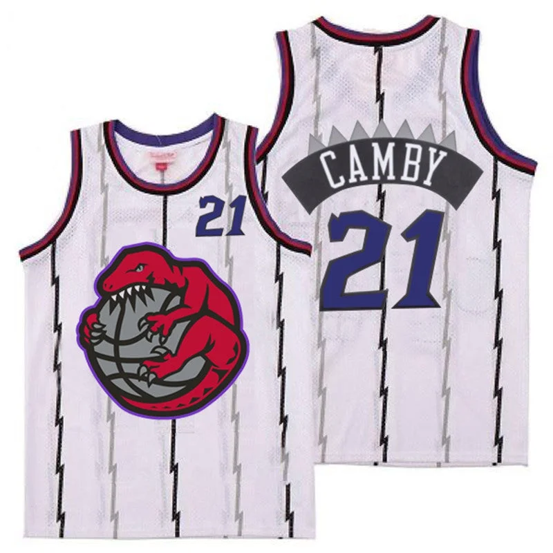 Basketball Jersey For Fan Apparel-Raptors 21 Marcus Camby White Retro Basketball Jerseys