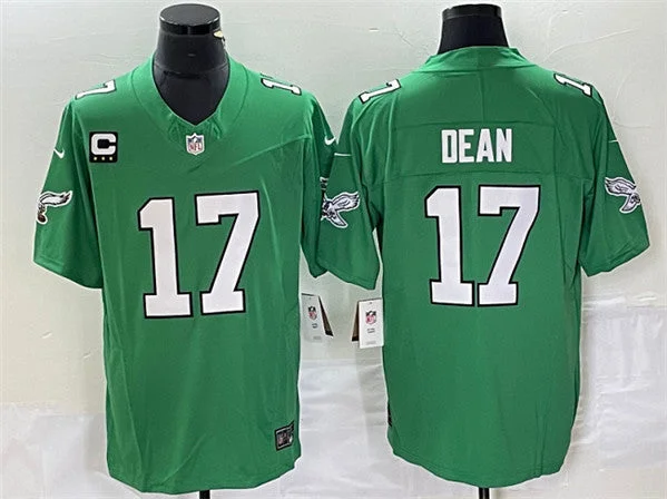 Football Jersey With Personalized Player Names-Men's Philadelphia Eagles #17 Nakobe Dean Green 2023 F.U.S.E. With C Patch Vapor Untouchable Football Stitched Jersey