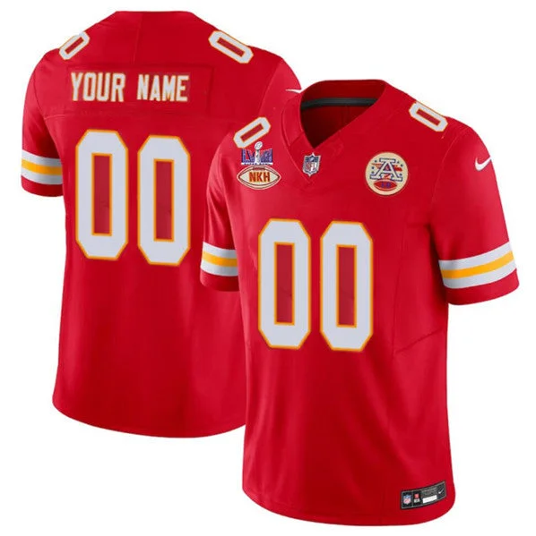 Football Jersey For High-Quality Team Merchandise-Men's Kansas City Chiefs Active Player Custom Red 2024 F.U.S.E. Super Bowl LVIII Patch With "NKH" Patch Vapor Untouchable Limited Football Stitched Jersey